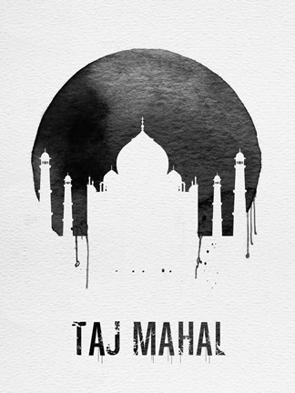 Framed Taj Mahal Landmark White Print