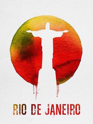 Framed Rio De Janeiro Landmark Red Print