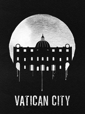 Framed Vatican City Landmark Black Print