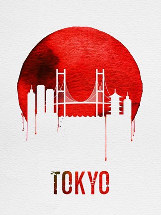 Framed Tokyo Skyline Red Print