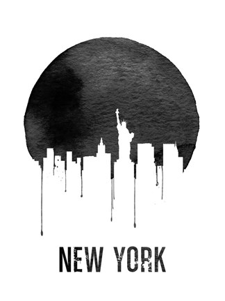 Framed New York Skyline White Print