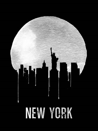 Framed New York Skyline Black Print