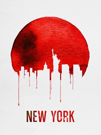 Framed New York Skyline Red Print