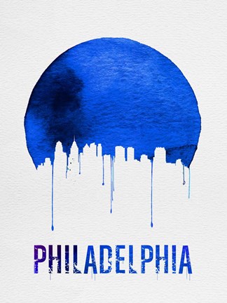 Framed Philadelphia Skyline Blue Print