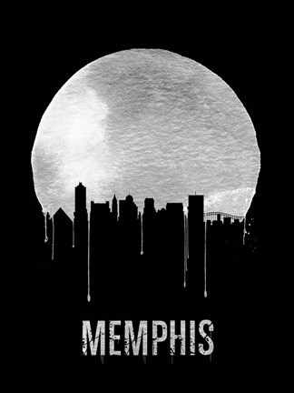 Framed Memphis Skyline Black Print