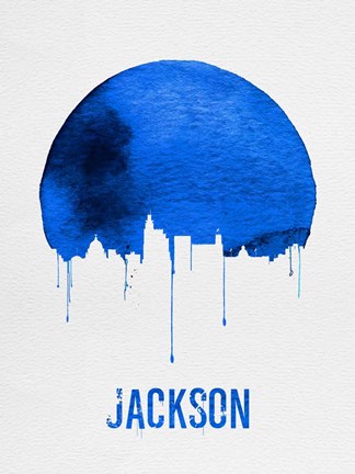 Framed Jackson Skyline Blue Print