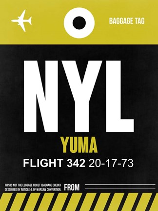 Framed NYL Yuma Luggage Tag II Print