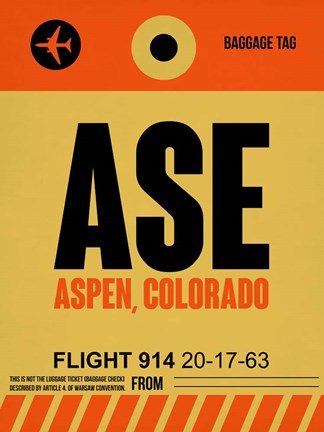 Framed ASE Aspen Luggage Tag I Print
