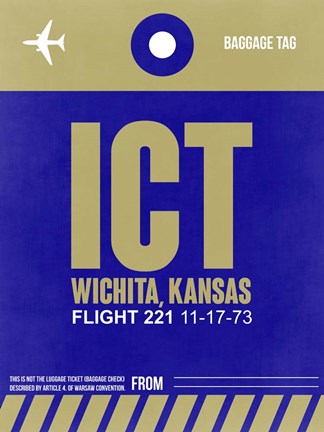 Framed ICT Wichita Luggage Tag II Print