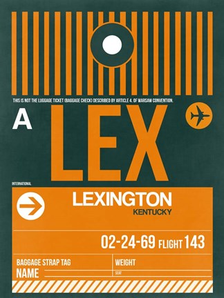 Framed LEX Lexington Luggage Tag II Print