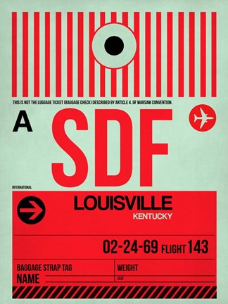 Framed SDF Louisville Luggage Tag II Print