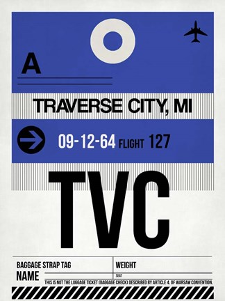 Framed TVC Traverse City Luggage Tag I Print