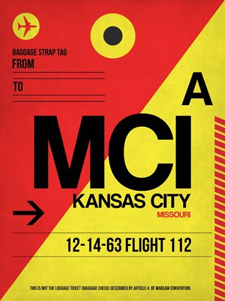 Framed MCI Kansas City Luggage tag I Print