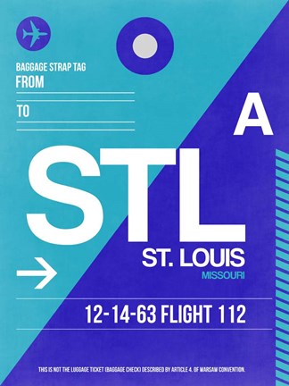 Framed STL St. Louis Luggage Tag II Print