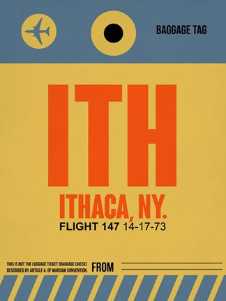 Framed ITH Ithaca Luggage Tag I Print