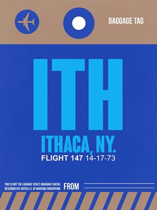 Framed ITH Ithaca Luggage Tag II Print