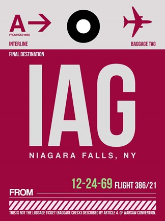 Framed IAG Niagara Falls Luggage Tag I Print