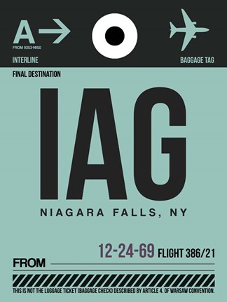 Framed IAG Niagara Falls Luggage Tag II Print