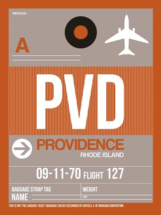 Framed PVD Providence Luggage Tag II Print