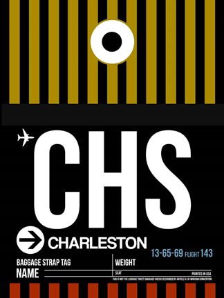 Framed CHS Charleston Luggage Tag I Print