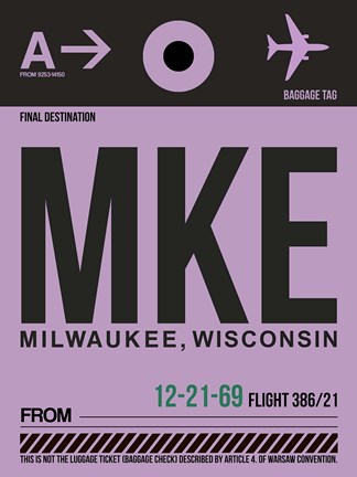 Framed MKE Milwaukee Luggage Tag I Print