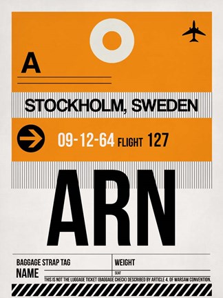 Framed ARN Stockholm Luggage Tag I Print