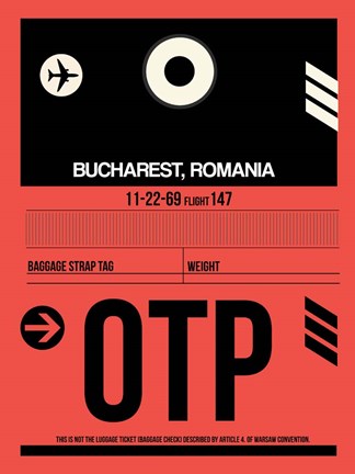 Framed OTP Bucharest Luggage Tag I Print