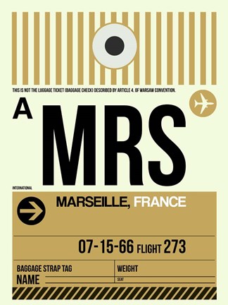 Framed MRS Marseille Luggage Tag I Print