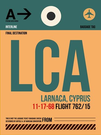 Framed LCA Cyprus Luggage Tag I Print