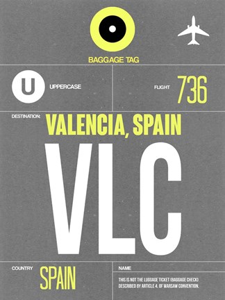 Framed VLC Valencia Luggage Tag II Print