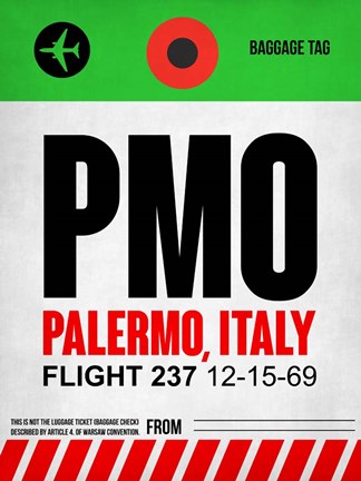 Framed PMO Palermo Luggage Tag I Print