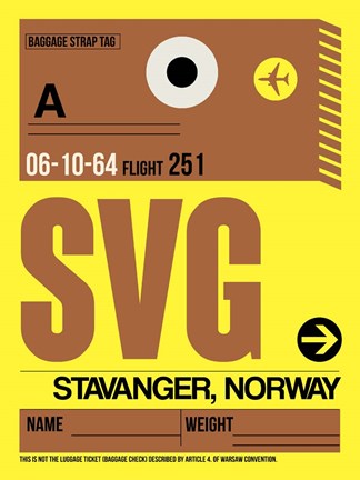 Framed SVG Stavanger Luggage Tag I Print