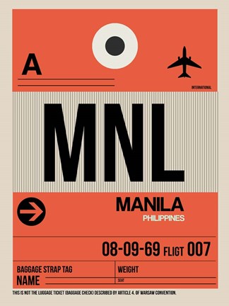 Framed MNL Manila Luggage Tag I Print
