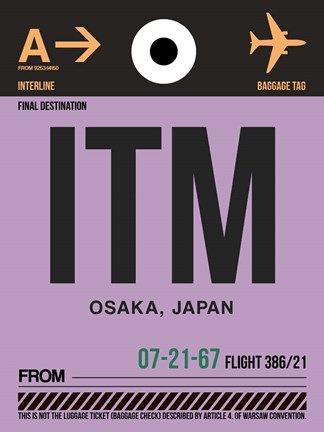 Framed ITM Osaka Luggage Tag I Print