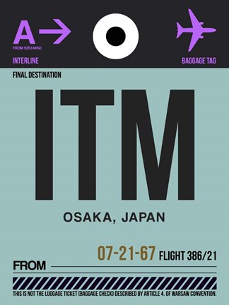 Framed ITM Osaka Luggage Tag II Print