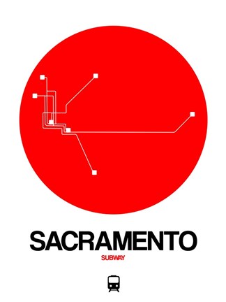 Framed Sacramento Red Subway Map Print