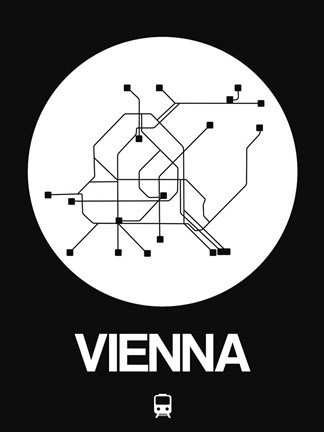 Framed Vienna White Subway Map Print