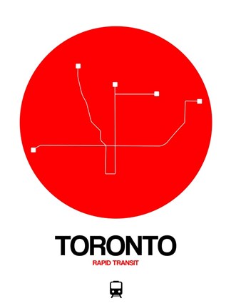 Framed Toronto Red Subway Map Print