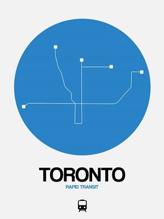 Framed Toronto Blue Subway Map Print