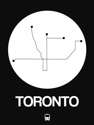 Framed Toronto White Subway Map Print