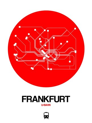 Framed Frankfurt Red Subway Map Print