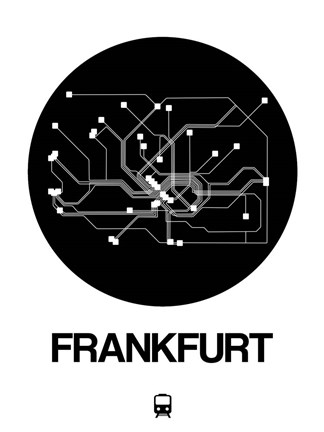 Framed Frankfurt Black Subway Map Print