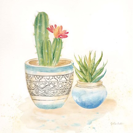 Framed Cactus Pots I Print