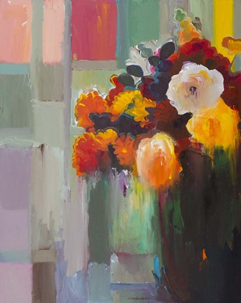 Framed Asymmetrical Bouquet Print