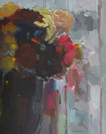 Framed Asymmetrical Bouquet II Print