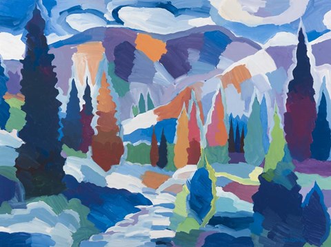 Framed Creek among the Colors Print