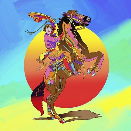 Framed Pop Art Cowgirl Print
