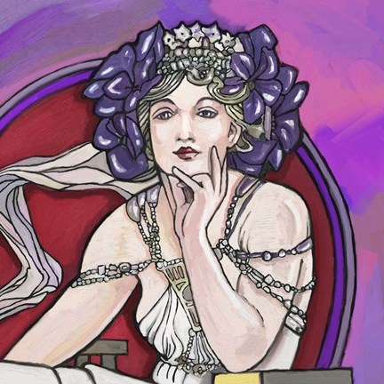 Framed Pop Art Mucha Lady 217 Print