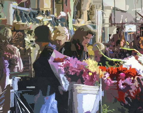 Framed Flower Market Print