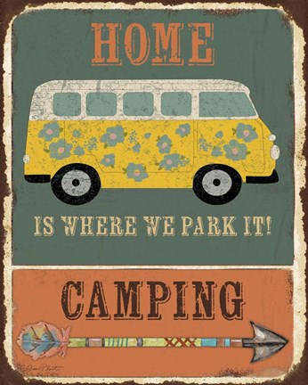 Framed Lodge Sign - Camping Print